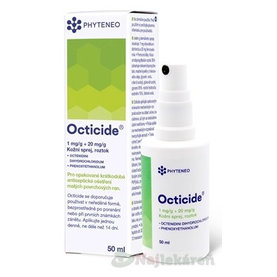 Octicide 1 mg/g + 20 mg/g dermálny roztokový sprej aer deo 50ml