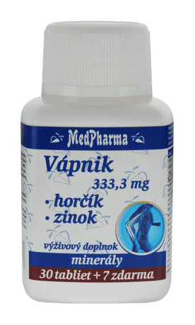 E-shop Medpharma Vápnik 333,3 mg, horčík, zinok 37 tbl