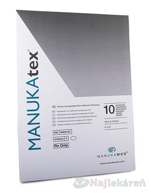 MANUKAtex obväz impregnovaný medom 10 x 12,5 cm 10 ks
