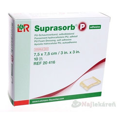 SUPRASORB P PU krytie na rany samolepiace 7,5x7,5cm 10ks