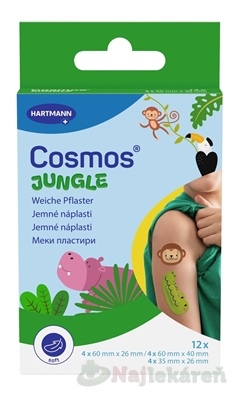 E-shop Cosmos Jungle náplasť v tvere zvieratiek 12 kusov