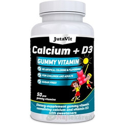 JutaVit Gumkáči Vápnik + vitamín D3 želatínové medvedíky 50 ks