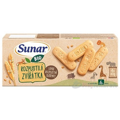 SUNAR BIO SUŠIENKY Roztopašné zvieratká 6m+ 4x40g