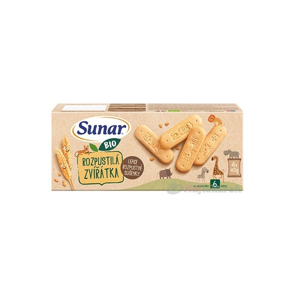 SUNAR BIO SUŠIENKY Roztopašné zvieratká 6m+ 4x40g