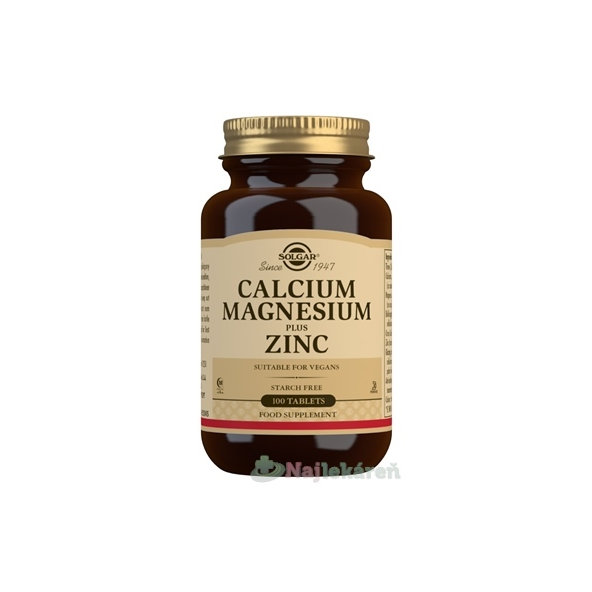Solgar Vápnik, horčík a zinok 100 tabliet