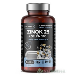 BE A PRO! ZINOK 25 + SELÉN 100 Bioactive minerals 60 kapsúl