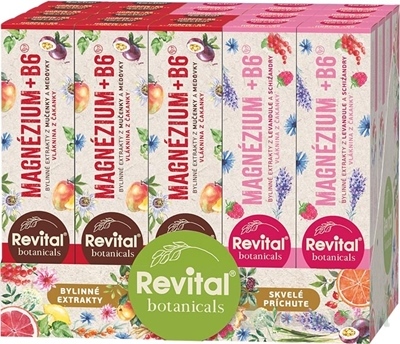 Revital Botanicals Magnézium + B6 šumivé tablety MIX BOX 2 príchute 1 set