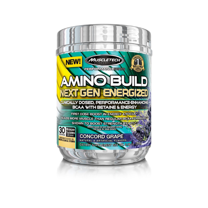 E-shop Aminokyseliny Amino Build Next Gen Energized 280 g - MuscleTech, príchuť hrozno