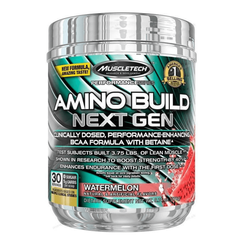 E-shop Aminokyseliny Amino Build Next Gen - MuscleTech, príchuť biela malina, 270g