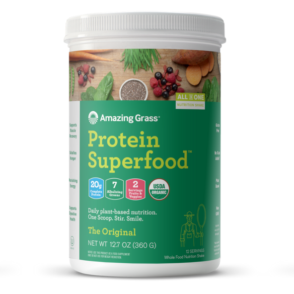 BIO Proteín Superfood - Amazing Grass, prírodná chuť, 360g