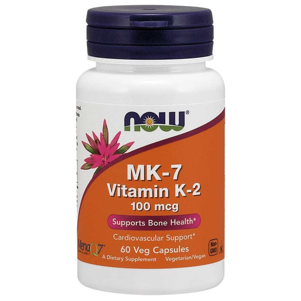MK-7 Vitamín K-2 100 mcg - NOW Foods, 60cps