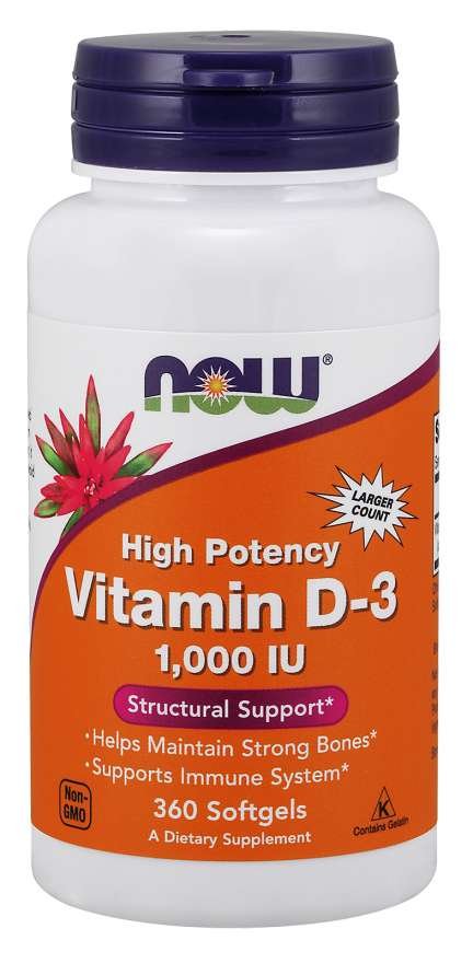 E-shop Vitamín D-3 1000 IU - NOW Foods, 360cps