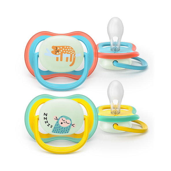 Philips AVENT Cumlík Ultra air s obrázkom nočný 18m+ modrý/žltý 2 ks