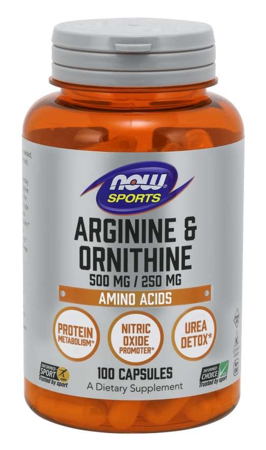 E-shop Arginín & Ornitín 500 mg / 250 mg - NOW Foods, 100cps