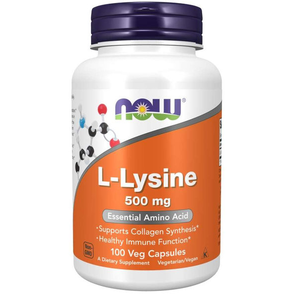 L-Lyzín 500 mg Vegan kaps - NOW Foods, 100cps