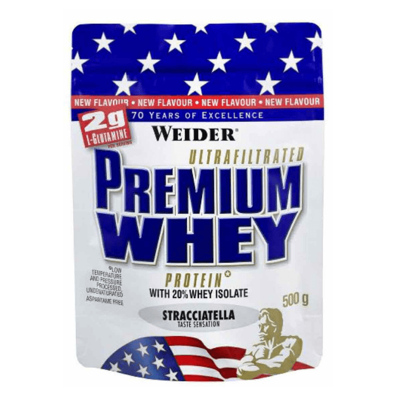 E-shop Premium Whey Protein - Weider, príchuť jahoda vanilka, 500g