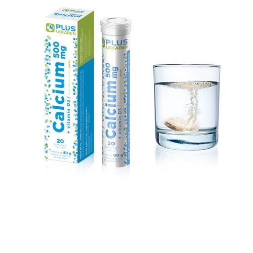 E-shop Plus Lekáreň Calcium 500mg + Vitamin D3 20 ks eff