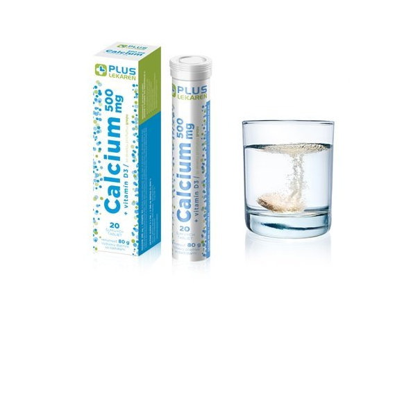 Plus Lekáreň Calcium 500mg + Vitamin D3 20 ks eff