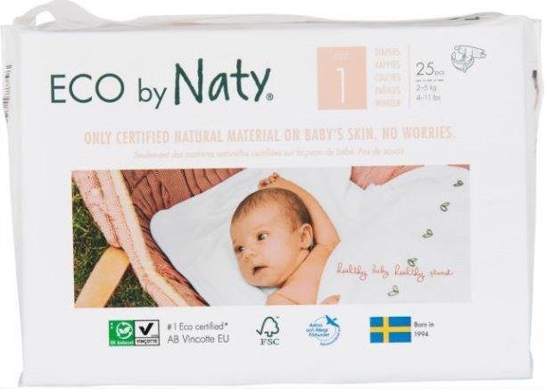 E-shop ECO BY NATY 1 Newborn, 25 ks (2-5 kg) - jednorázové plienky