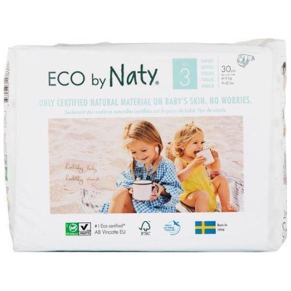 ECO BY NATY 3 Midi, 30 ks (4-9 kg) - jednorázové plienky
