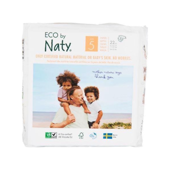 ECO BY NATY 5 Junior, 22 ks (11-25 kg) - jednorázové plienky