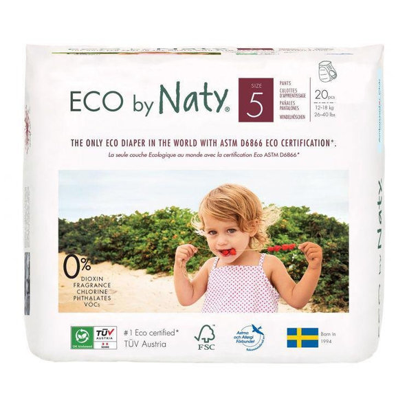 ECO BY NATY 5 Pants, 20 ks (12-18 kg) - nohavičkové plienky