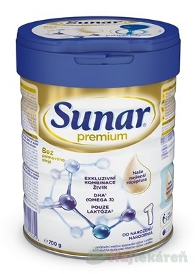E-shop SUNAR Premium 1 počiatočná mliečna výživa (od narodenia) 700 g