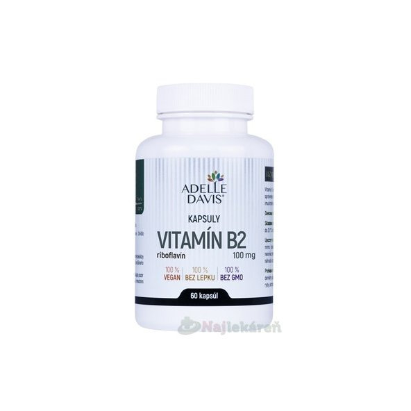 Adelle Davis VITAMÍN B2 riboflavín 100 mg 60 kapsúl