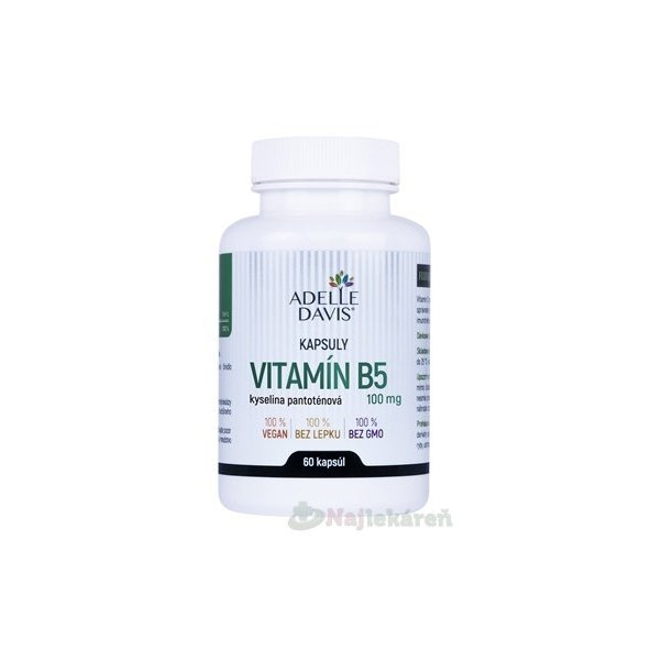 Adelle Davis VITAMÍN B5, kys. pantoténová 100 mg 60 kapsúl