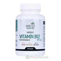 Adelle Davis VITAMÍN B12, kyanokobalamín 500 μg 60 kapsúl