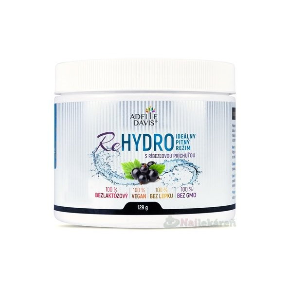 Adelle Davis ReHYDRO doplnenie tekutín a minerálov prášok s ríbezľovou príchuťou 129 g