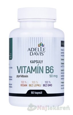 E-shop Adelle Davis VITAMÍN B6, pyridoxín 50 mg 60 kapsúl