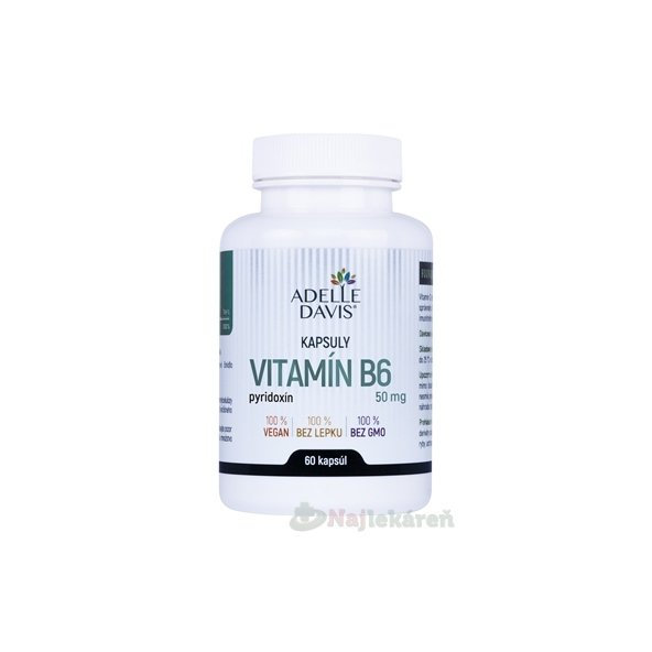 Adelle Davis VITAMÍN B6, pyridoxín 50 mg 60 kapsúl