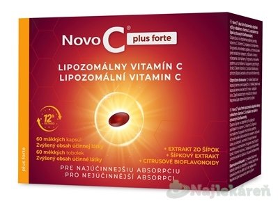 E-shop Novo C plus forte LIPOZOMÁLNY VITAMÍN C s extraktom zo šípok a citrusovými bioflavonoidmi, 60 ks