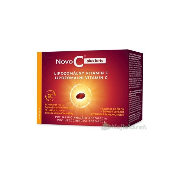 Novo C plus forte LIPOZOMÁLNY VITAMÍN C s extraktom zo šípok a citrusovými bioflavonoidmi, 60 ks