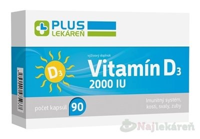 E-shop PLUS LEKÁREŇ Vitamín D3 2000 I.U.