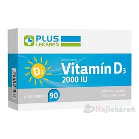 PLUS LEKÁREŇ Vitamín D3 2000 I.U.