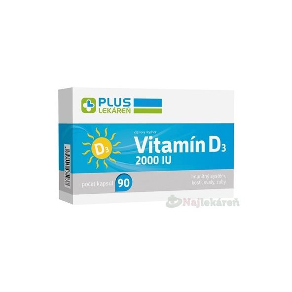 PLUS LEKÁREŇ Vitamín D3 2000 I.U.