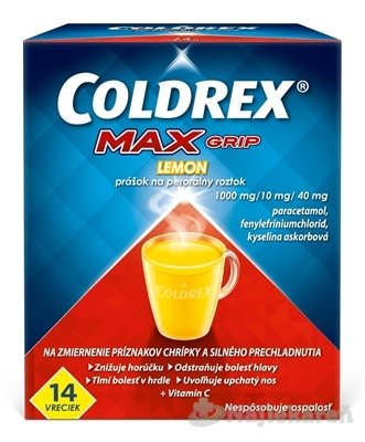 E-shop COLDREX MaxGrip Lemon horúci nápoj 14 vrecúšok