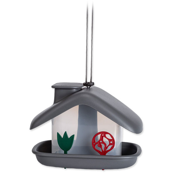 Krmítko pre vtáky Domček antracit 16,5x21x15 cm