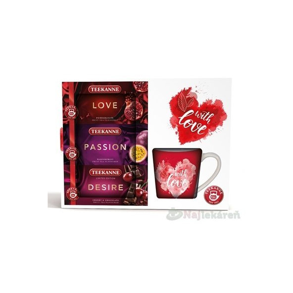 TEEKANNE ON-PACK LOVE + HRNČEK,ovocno-bylinné čaje 1set