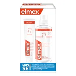 ELMEX CARIES PROTECTION ÚSTNA VODA + PASTA ústna voda 400 ml + zubná pasta Caries Protection 75ml GRATIS