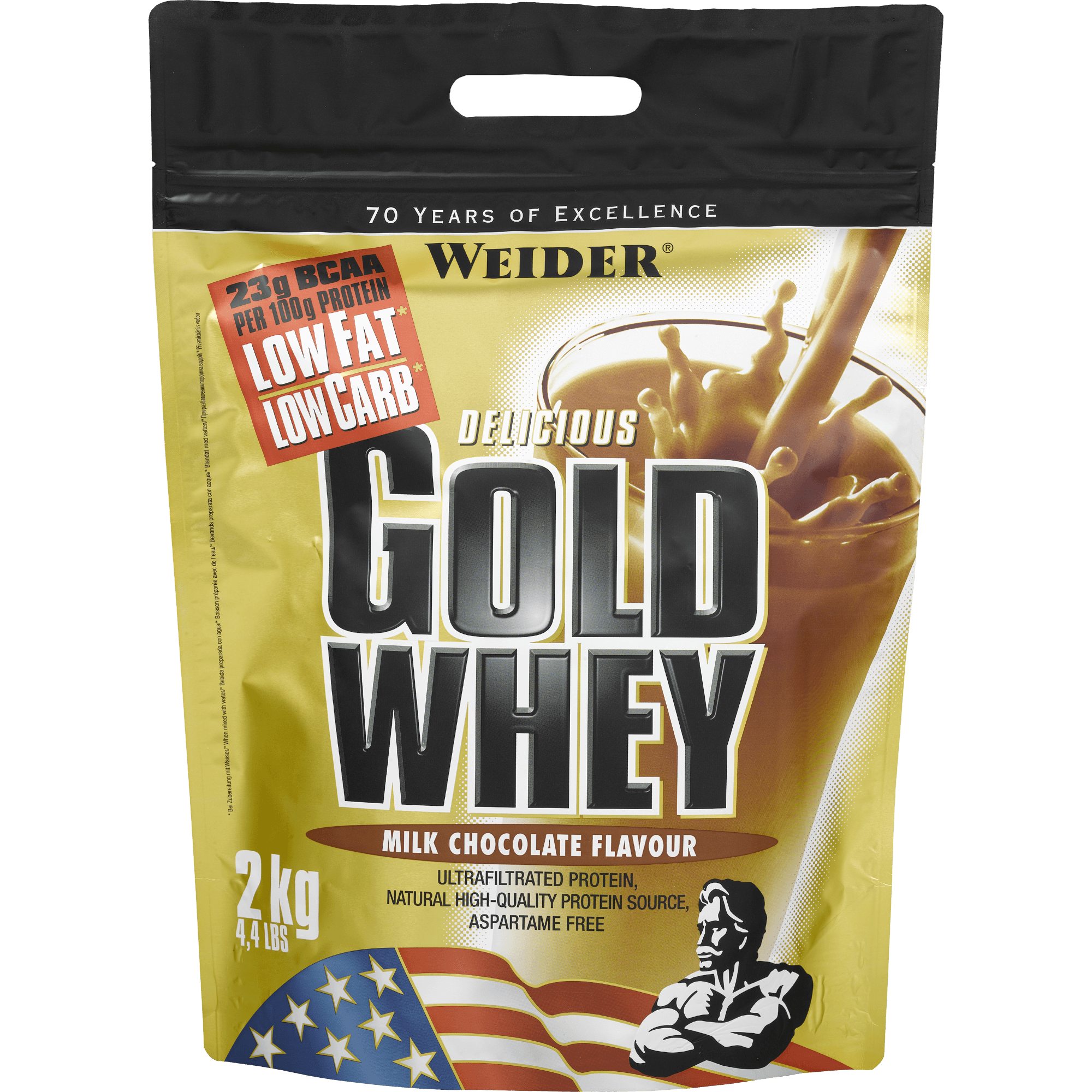 E-shop Protein Gold Whey - Weider, príchuť mliečna čokoláda, 500g