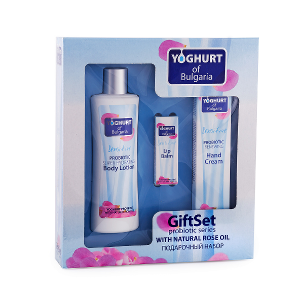 Kozmetický set Probiotikum - telové mlieko, balzam na pery tyčinka a krém na ruky Biofresh