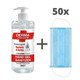 Set Dezinfekčný gél na ruky Derma Intensive+ 500 ml + 50x medicínske rúško
