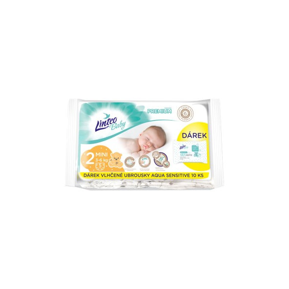 Linteo Mini jednorázové plienky 3-6kg 5ks+darček