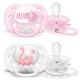 Philips AVENT Cumlík Ultrasoft text 0-6m dievča 2 ks