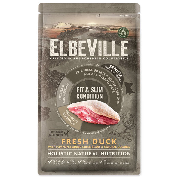 Krmivo ELBEVILLE Senior Mini Fit and Slim Condition Fresh Duck 1,4kg