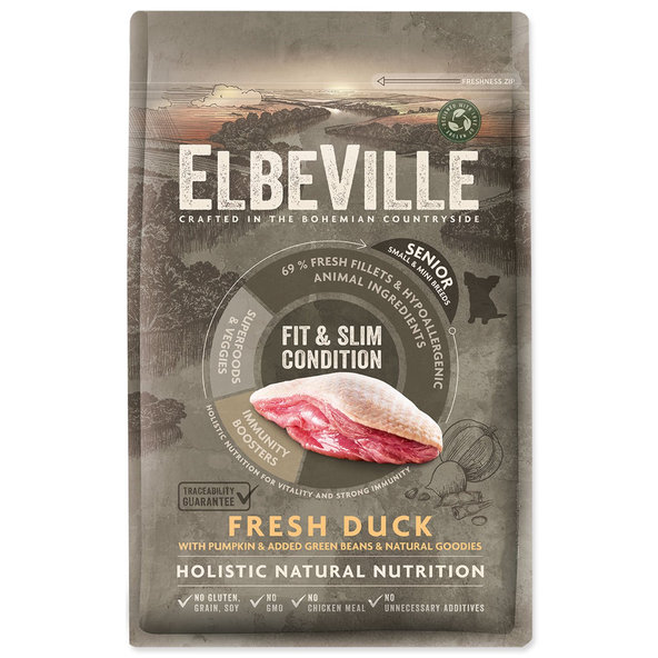Krmivo ELBEVILLE Senior Mini Fit and Slim Condition Fresh Duck 4kg