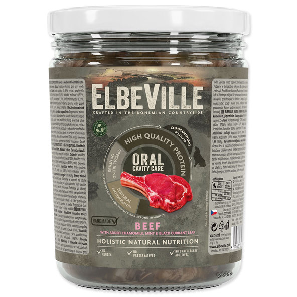 Pohár slenený Elbeville Dog Oral Cavity Care, hovädzie s pridaným harmančekom 440ml
